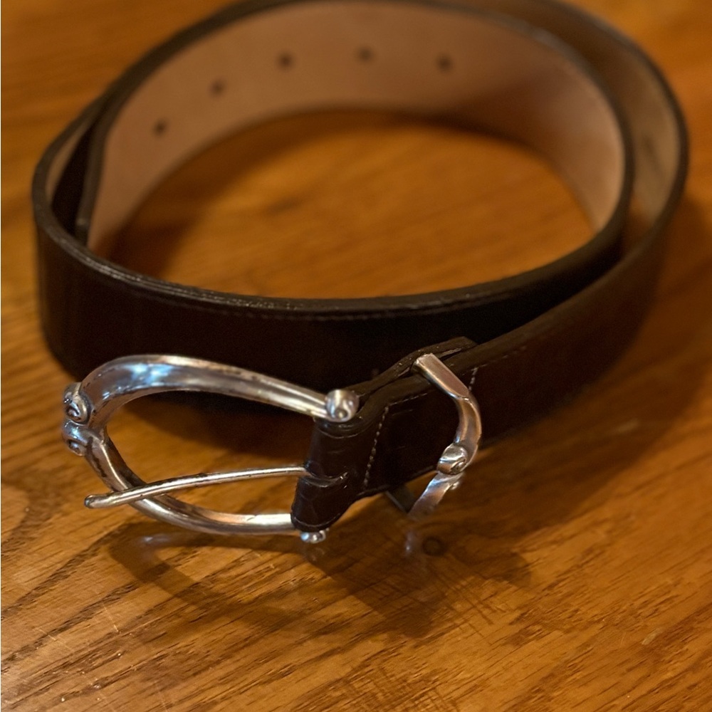 Brighton Leather Belt with Silver Buckle